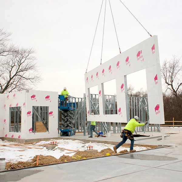 Grand Rapids Home for Veterans Exterior Panel Being Set